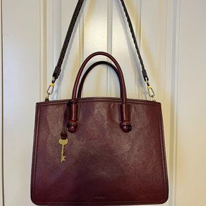 Fossil Skylar Leather Satchel Handbag
